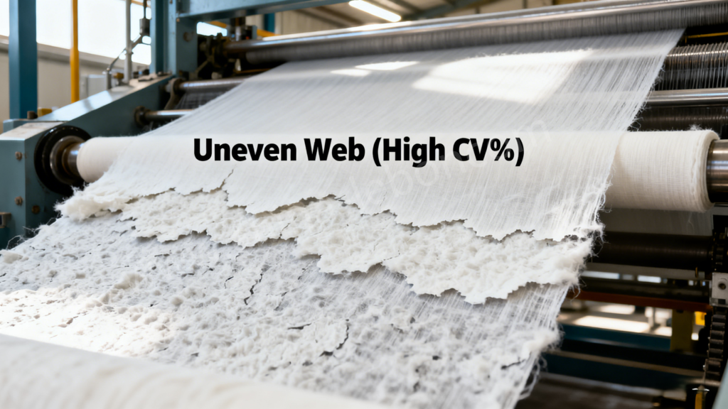 Inconsistent Web Formation Uneven GSM from Poor CardingCrosslapping