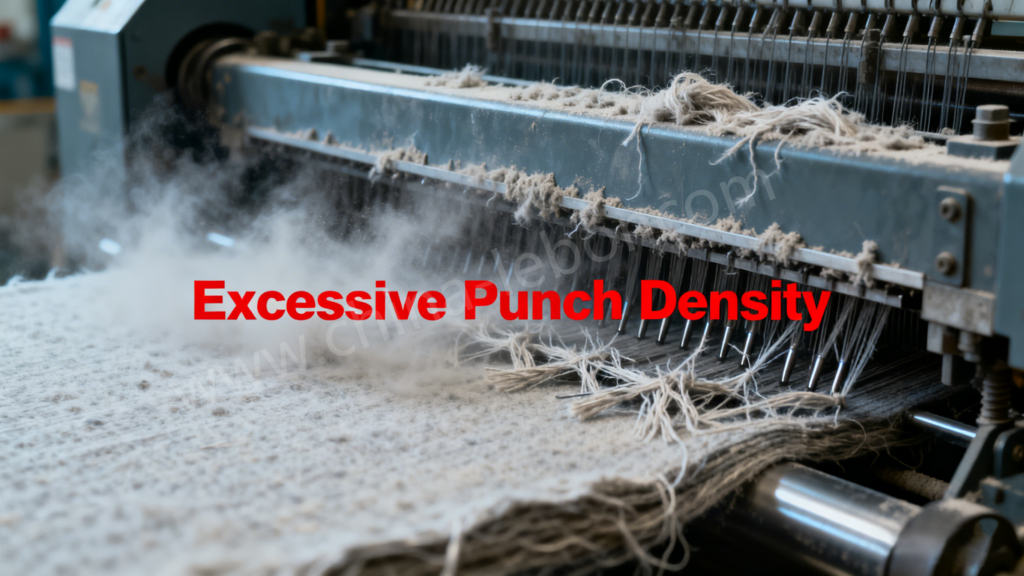 Overly High Punch Density Fiber Damage, Excess Dust & Needle Wear