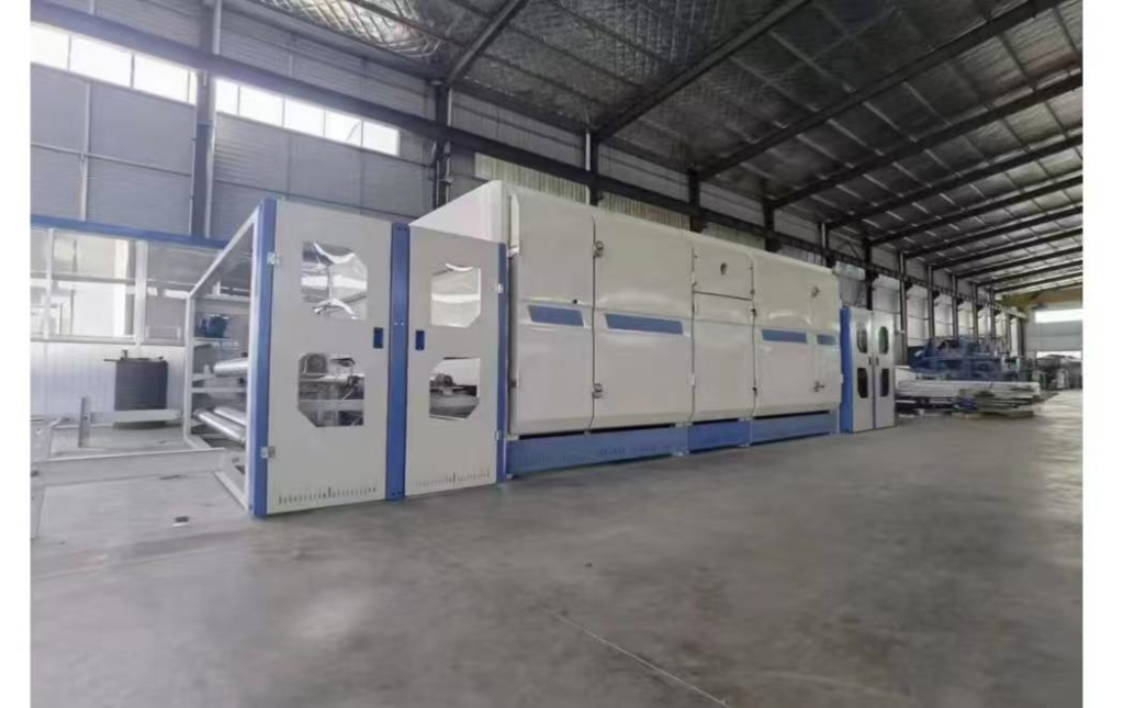 Electric-heating thermal-bonding oven with three-layer Teflon mesh belt for polyester wadding production